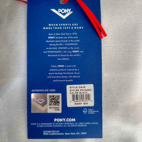 $49 NWT Mens Pony Crossbody Bag Color Black 10"x6.5"x2" - Picture 5 of 8